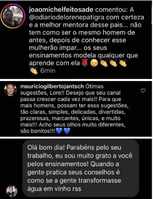 Depoimento real recebido por Lorene Patigra — Lorene Patigra® é a verdadeira Mentora de Homens 6