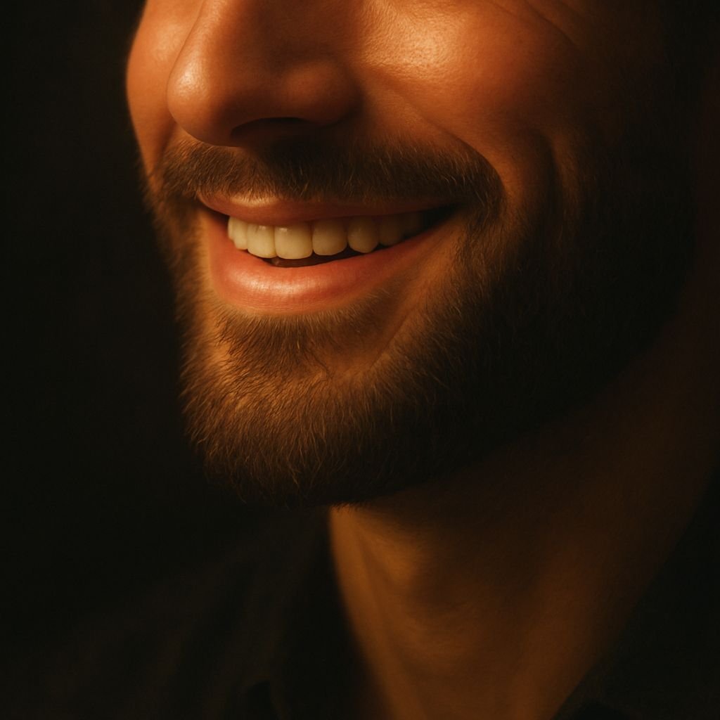 boca de homem sorrindo, símbolo da carta 2 do diário da dama lore