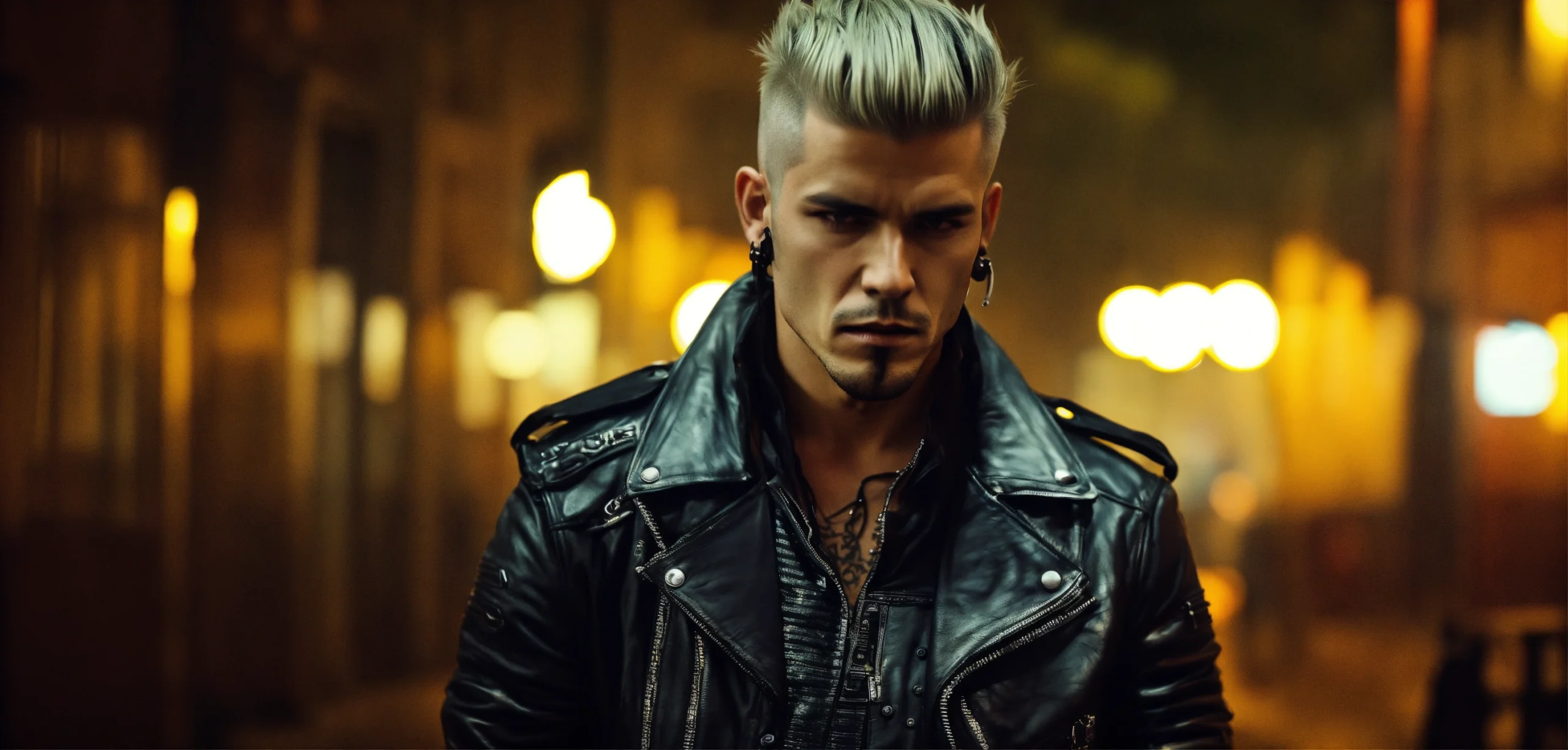 Homem com postura dominante e olhar intenso, representando energia masculina, fantasia sexual e presença de um verdadeiro alpha