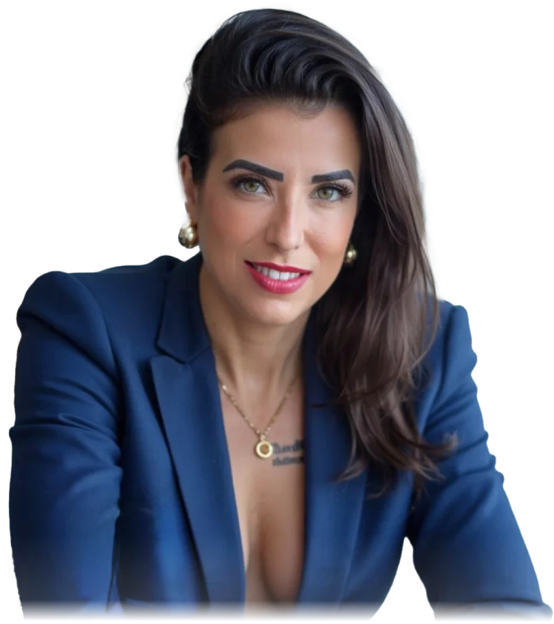 Retrato de Lorene Patigra, escritora premiada e neuroterapeuta brasileira, especialista em transmutação sexual masculina, ativação da libido natural e combate à disfunção sexual.