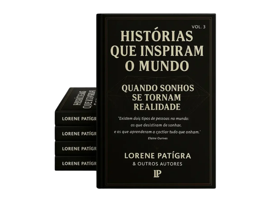 Capa do livro Histórias que Inspiram o Mundo – Volume 3, de Lorene Patígra, com relatos reais de superação em saúde, carreira, espiritualidade e amor.
