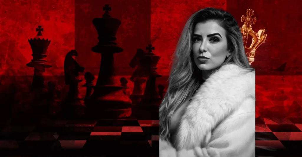 Lorene Patigra, com expressão marcante, especialista em transmutação e libido masculina.