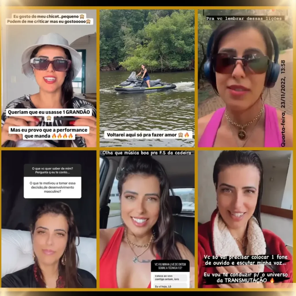 Combo dos stories mais marcantes de Lorene Patigra no instagram.