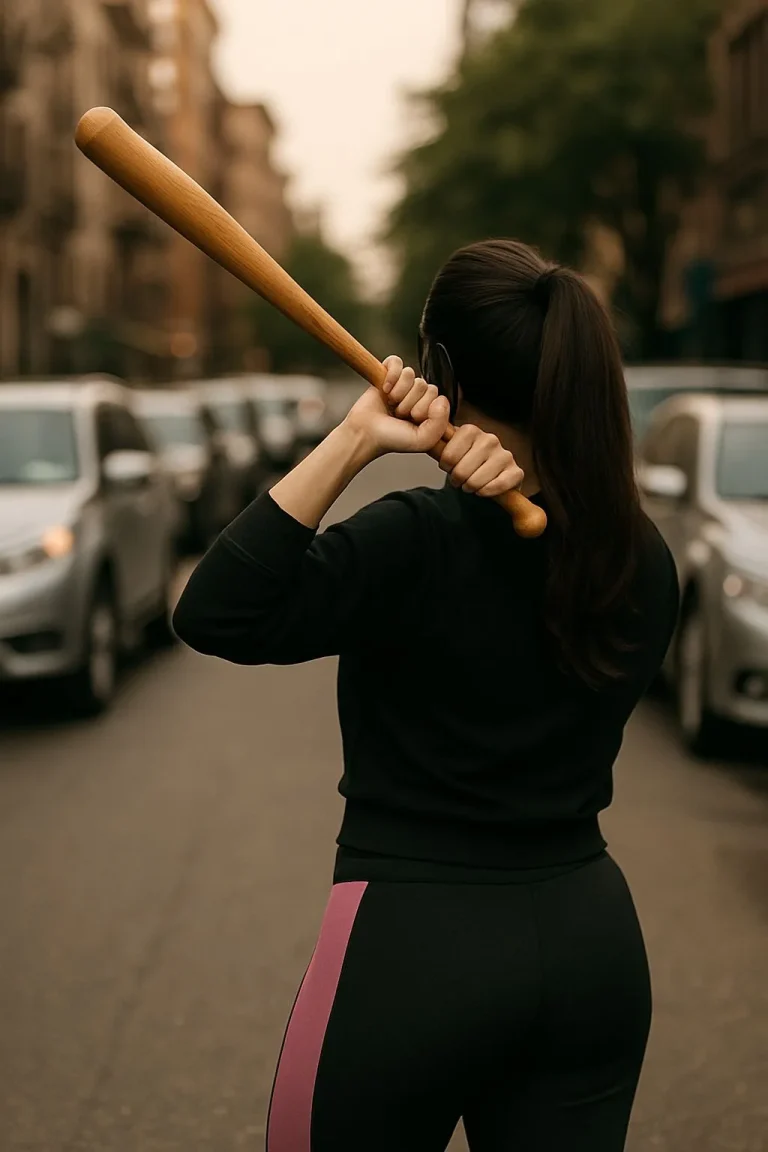 Mulher com taco de golfe e olhar furioso, simbolizando frustração e revolta